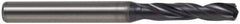 Kennametal - 0.6299" 140° Spiral Flute Solid Carbide Screw Machine Drill Bit - TiAlN Finish, Right Hand Cut, 65mm Flute Length, 115mm OAL, Standard Point, Straight Shank, Through Coolant - Exact Tooling