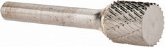 OSG - 1/2" Cut Diam, 1/4" Shank Diam, Cylinder Head Burr - Carbide, Flat End, 1/2" LOC, 2" OAL - Exact Tooling