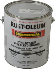 Rust-Oleum - 1 Gal Navy Gray Gloss Finish Alkyd Enamel Paint - 278 to 509 Sq Ft per Gal, Interior/Exterior, Direct to Metal, <400 gL VOC Compliance - Exact Tooling