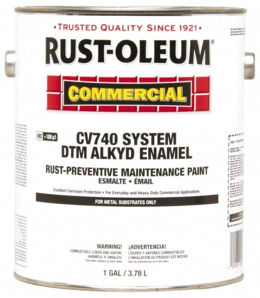 Rust-Oleum - 1 Gal White Gloss Finish Alkyd Enamel Paint - 278 to 509 Sq Ft per Gal, Interior/Exterior, Direct to Metal, <100 gL VOC Compliance - Exact Tooling