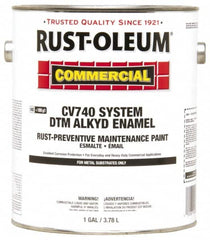 Rust-Oleum - 1 Gal White Gloss Finish Alkyd Enamel Paint - 278 to 509 Sq Ft per Gal, Interior/Exterior, Direct to Metal, <100 gL VOC Compliance - Exact Tooling