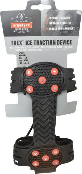Ergodyne - Size 5-8, Strap-On Cleat - Steel Studs Traction, Black - Exact Tooling