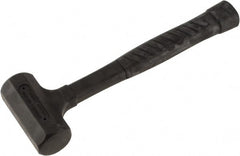 Paramount - 27 oz Head 1-3/4" Face Diam Rubber Dead Blow Hammer - 12-3/4" OAL, Rubber-Covered Steel Handle - Exact Tooling