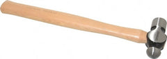 Paramount - 1/2 Lb Head Ball Pein Hammer - Wood Handle, 11-3/4" OAL - Exact Tooling