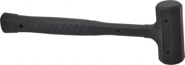 Paramount - 14 oz Head 1-1/8" Face Diam Rubber Dead Blow Hammer - 10-1/4" OAL, Rubber-Covered Steel Handle - Exact Tooling