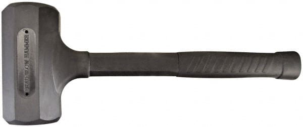 Paramount - 52 oz Head 2-1/8" Face Diam Rubber Dead Blow Hammer - 14-5/8" OAL, Rubber-Covered Steel Handle - Exact Tooling