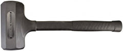 Paramount - 52 oz Head 2-1/8" Face Diam Rubber Dead Blow Hammer - 14-5/8" OAL, Rubber-Covered Steel Handle - Exact Tooling