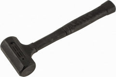 Paramount - 18 oz Head 1-1/2" Face Diam Rubber Dead Blow Hammer - 11-1/4" OAL, Rubber-Covered Steel Handle - Exact Tooling