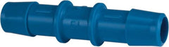 Made in USA - 1/2" Barb, HDPE Single Barbed Tube Straight Coupler - Blue, Male - Exact Tooling