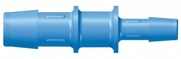 Made in USA - 5/8 x 1/2" Barb, HDPE Single Barbed Tube Reducer - Blue, Male - Exact Tooling