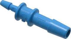 Made in USA - 1/4 x 1/8" Barb, HDPE Single Barbed Tube Reducer - Blue, Male - Exact Tooling