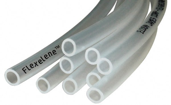 Made in USA - 3/16" ID x 5/16" OD, 1/16" Wall Thickness, 100' Long, Polyethylene Tube - Transparent Clear, 96 Max psi, 92 Shore A Hardness, -40 to 170°F - Exact Tooling