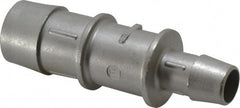 Made in USA - 0.695 x 0.417" Tube ID, Metal Barbed Tube Reducer - Stainless Steel - Exact Tooling
