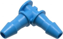 Made in USA - 1/8" Barb, HDPE Single Barbed Tube Elbow - Blue, Male - Exact Tooling