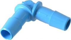Made in USA - 3/8" Barb, HDPE Single Barbed Tube Elbow - Blue, Male - Exact Tooling