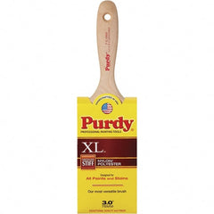 Purdy - 3" Flat Synthetic General Purpose Paint Brush - 3-7/16" Bristle Length, 6" Wood Beavertail Handle - Exact Tooling