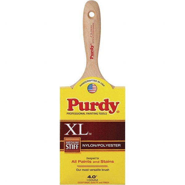 Purdy - 4" Synthetic General Purpose Paint Brush - 3-15/16" Bristle Length, 6" Wood Beavertail Handle - Exact Tooling