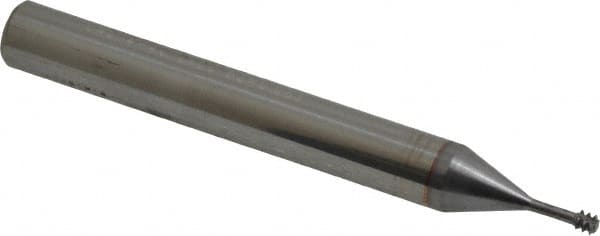 Vargus - #4-40, #5-40, #6-40 Thread, 1/4" Shank Diam, Bright Coating, Solid Carbide Straight Flute Thread Mill - 3 Flutes, 2.244" OAL, #4 Min Noml Diameter - Exact Tooling