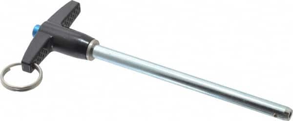 Gibraltar - 1/4" Diam, 3-1/2" Usable Length, T Handle, Quick Release Pin - Grade 4130 Steel, Zinc-Plated Finish - Exact Tooling