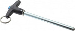 Gibraltar - 1/4" Diam, 3-1/2" Usable Length, T Handle, Quick Release Pin - Grade 4130 Steel, Zinc-Plated Finish - Exact Tooling