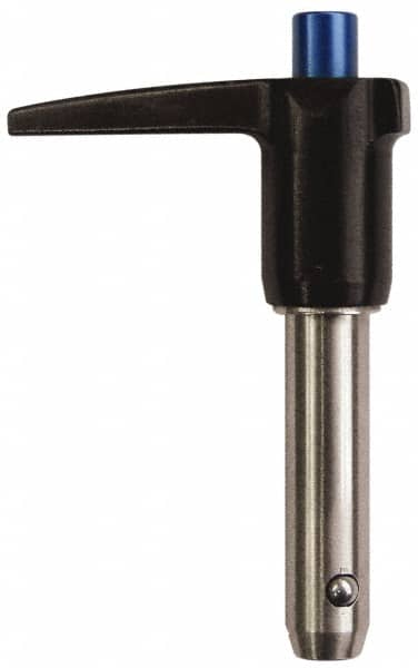 Gibraltar - 1/4" Diam, 1-1/4" Usable Length, L Handle, Quick Release Pin - Grade 4130 Steel, Zinc-Plated Finish - Exact Tooling