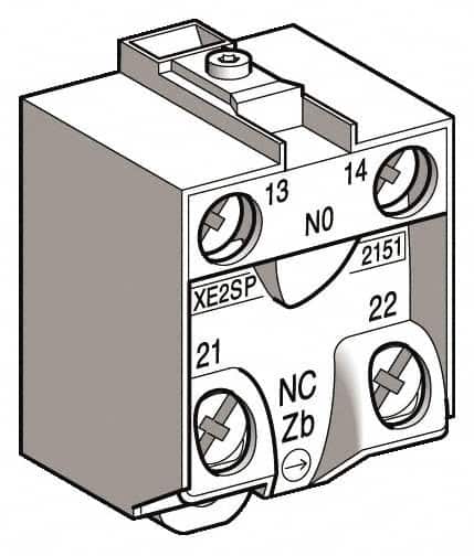 Telemecanique Sensors - NO/NC, Electrical Switch Contact Block - For Use with ZCD21, ZCKJ1, ZCKJ1D, ZCKL1, ZCKM1, ZCKS1, ZCP21 - Exact Tooling