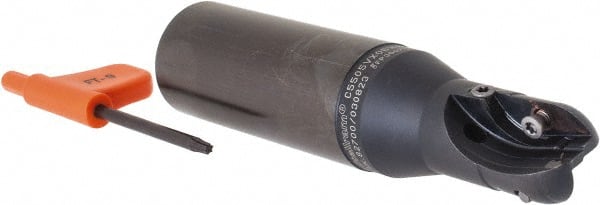 Kennametal - 3/4" Cut Diam, 3/4" Max Depth of Cut, 1" Shank Diam, 4.28" OAL, Indexable Ball Nose End Mill - Weldon Flat Shank, C5505VX Toolholder, XPNT Insert - Exact Tooling