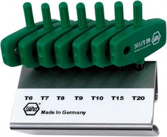 Wiha - 7 Piece T6 to T20 Chrome Vanadium Molybdenum Wing Handle Torx Key Set - T6, T7, T8, T9, T10, T15, T20 Torx Size - Exact Tooling
