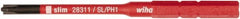 Wiha - 44mm Drive, #1 Reversible Phillips/Slotted Screwdriver Bit - 75mm OAL - Exact Tooling