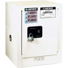 Justrite - 1 Door 1 Shelf 4 Gal Space Saver Safety Cabinet for Flammable Substances - Exact Tooling