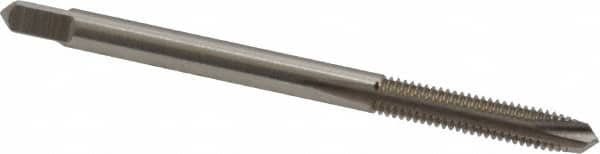 Hertel - #6-40 UNF, 2 Flute, Bright Finish, High Speed Steel Spiral Point Tap - Plug Chamfer, Right Hand Thread, 2" OAL, 2B/3B Class of Fit - Exact Tooling