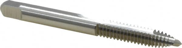 Hertel - 1/4-20 UNC, 2 Flute, Bright Finish, High Speed Steel Spiral Point Tap - Plug Chamfer, Right Hand Thread, 2-1/2" OAL, 2B Class of Fit - Exact Tooling