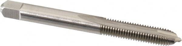 Hertel - 1/4-28 UNF, 2 Flute, Bright Finish, High Speed Steel Spiral Point Tap - Plug Chamfer, Right Hand Thread, 2-1/2" OAL - Exact Tooling