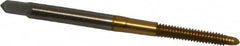 Hertel - #5-40 UNC, 2 Flute, TiN Finish, High Speed Steel Spiral Point Tap - Plug Chamfer, Right Hand Thread, 1-15/16" OAL, 2B/3B Class of Fit - Exact Tooling