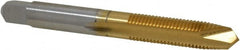 Hertel - 5/16-24 UNF, 2 Flute, TiN Finish, High Speed Steel Spiral Point Tap - Plug Chamfer, Right Hand Thread, 2-23/32" OAL, 3B Class of Fit - Exact Tooling