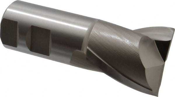 Hertel - 1-5/8", 1-5/8" LOC, 1-1/4" Shank Diam, 4-1/8" OAL, 2 Flute, High Speed Steel Square End Mill - Single End, Uncoated, Spiral Flute, 30° Helix, Centercutting, Right Hand Cut, Right Hand Flute - Exact Tooling