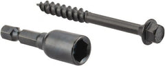 Value Collection - 1/4", 2-1/2" OAL, Hex Head Wood Screw - Steel - Exact Tooling