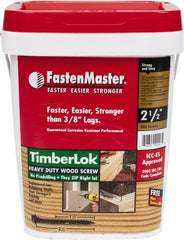 Value Collection - 1/4", 2-1/2" OAL, Hex Head Wood Screw - Steel - Exact Tooling