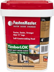 Value Collection - 1/4", 4" OAL, Hex Head Wood Screw - Steel - Exact Tooling