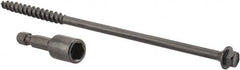 Value Collection - 1/4", 6" OAL, Hex Head Wood Screw - Steel - Exact Tooling
