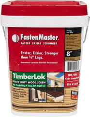 Value Collection - 1/4", 8" OAL, Hex Head Wood Screw - Steel - Exact Tooling