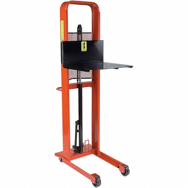 Wesco Industrial Products - 1,000 Lb Capacity, 68" Lift Height, Steel Stacker Manually Operated Lift - Exact Tooling