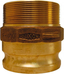 Dixon Valve & Coupling - 4" Brass Cam & Groove Suction & Discharge Hose Male Adapter Male NPT Thread - Part F, 4" Thread, 100 Max psi - Exact Tooling