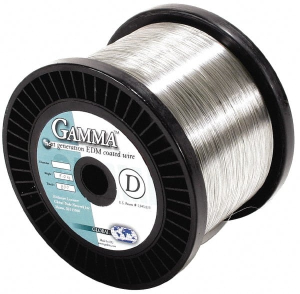Global EDM - Brass Gamma Coated, Half Hard Grade Electrical Discharge Machining (EDM) Wire - 790 N per sq. mm Tensile Strength, Gamma-D Series - Exact Tooling