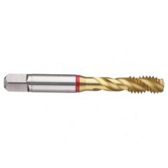 M3x0.50 6H 3-Flute PM Cobalt Red Ring Semi-Bottoming 40 degree Spiral Flute Tap-TiN - Exact Tooling