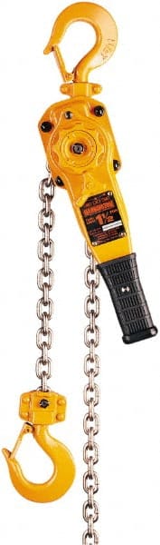 Harrington Hoist - 3,000 Lb Lifting Capacity, 10' Lift Height, Lever Hoist - Made from Chain, 64 Lb Avg Pull to Lift Rated Load, 1 Chain - Exact Tooling