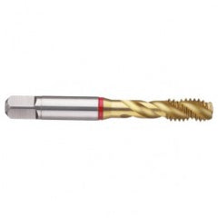 M20x1.5 6H 4-Flute Cobalt Red Ring Semi-Bottoming 40 degree Spiral Flute Tap-TiN - Exact Tooling