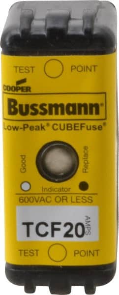 Cooper Bussmann - 300 VDC, 600 VAC, 20 Amp, Time Delay General Purpose Fuse - Plug-in Mount, 1-7/8" OAL, 100 at DC, 200 (CSA RMS), 300 (UL RMS) kA Rating - Exact Tooling