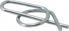 Value Collection - 1/2" Shaft Diam, 1.456" Long, 0.072" Wire Diam, Locking Cotter Pin - 0.51 to 0.52" Ring Diam, RC 60-70 Spring Steel, Zinc-Plated Finish - Exact Tooling