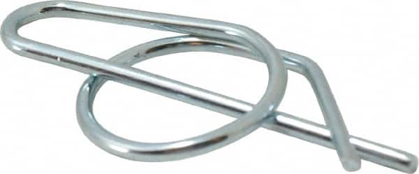 Value Collection - 3/4" Shaft Diam, 2.081" Long, 0.08" Wire Diam, Locking Cotter Pin - 0.76 to 0.77" Ring Diam, RC 60-70 Spring Steel, Zinc-Plated Finish - Exact Tooling